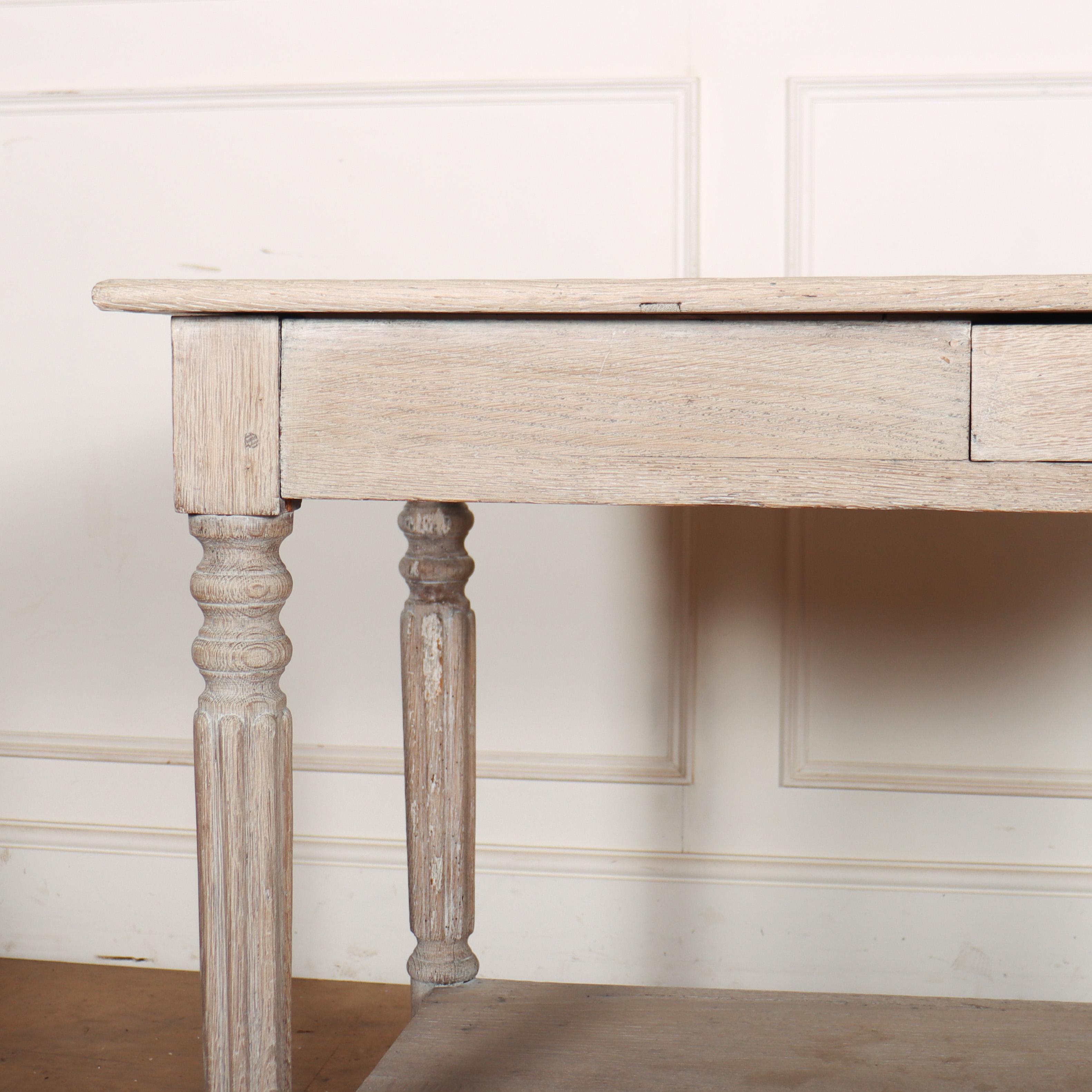 19th Century Small Bleached Oak Drapers Table