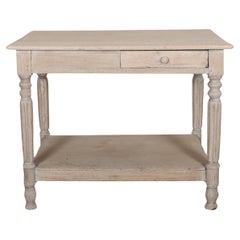 Small Bleached Oak Drapers Table