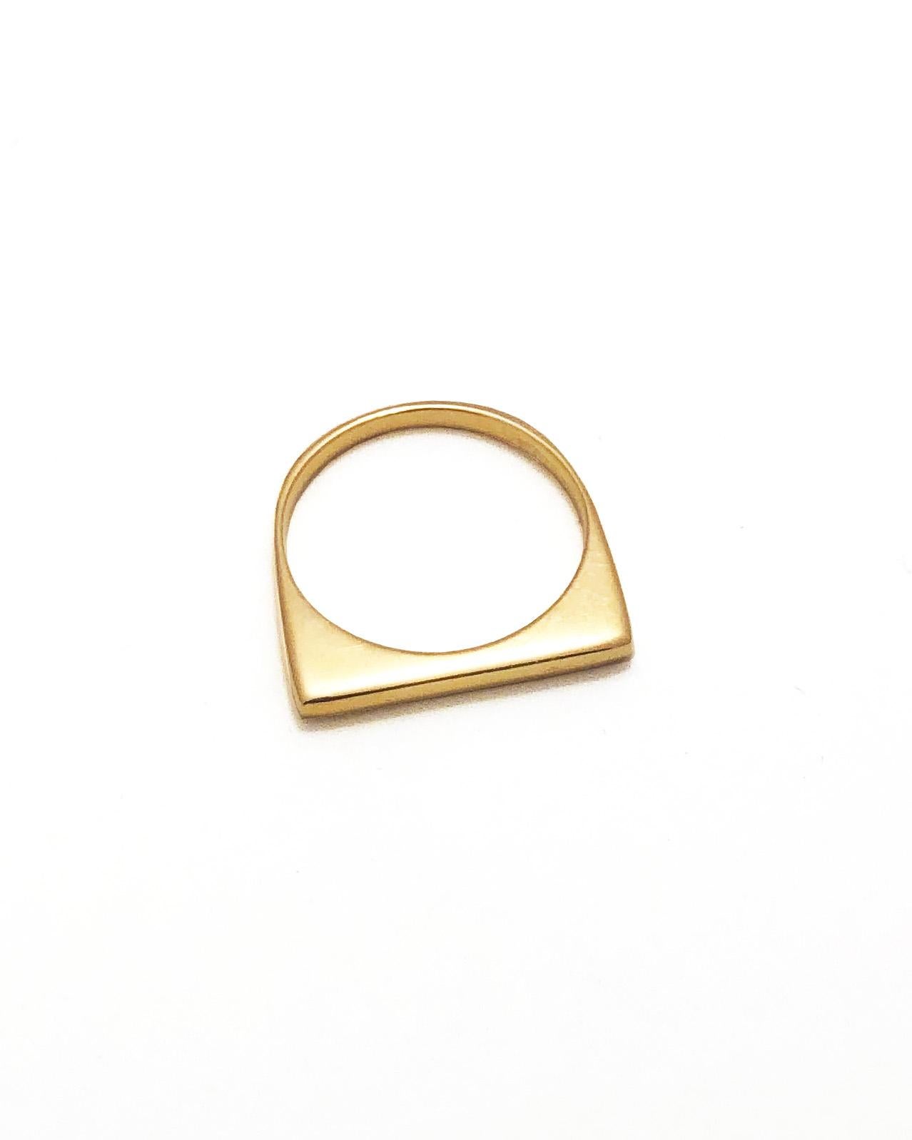 For Sale:  'Small Block' Gold Vermeil Stackable Ring by Emerging Designer Brenna Colvin 3