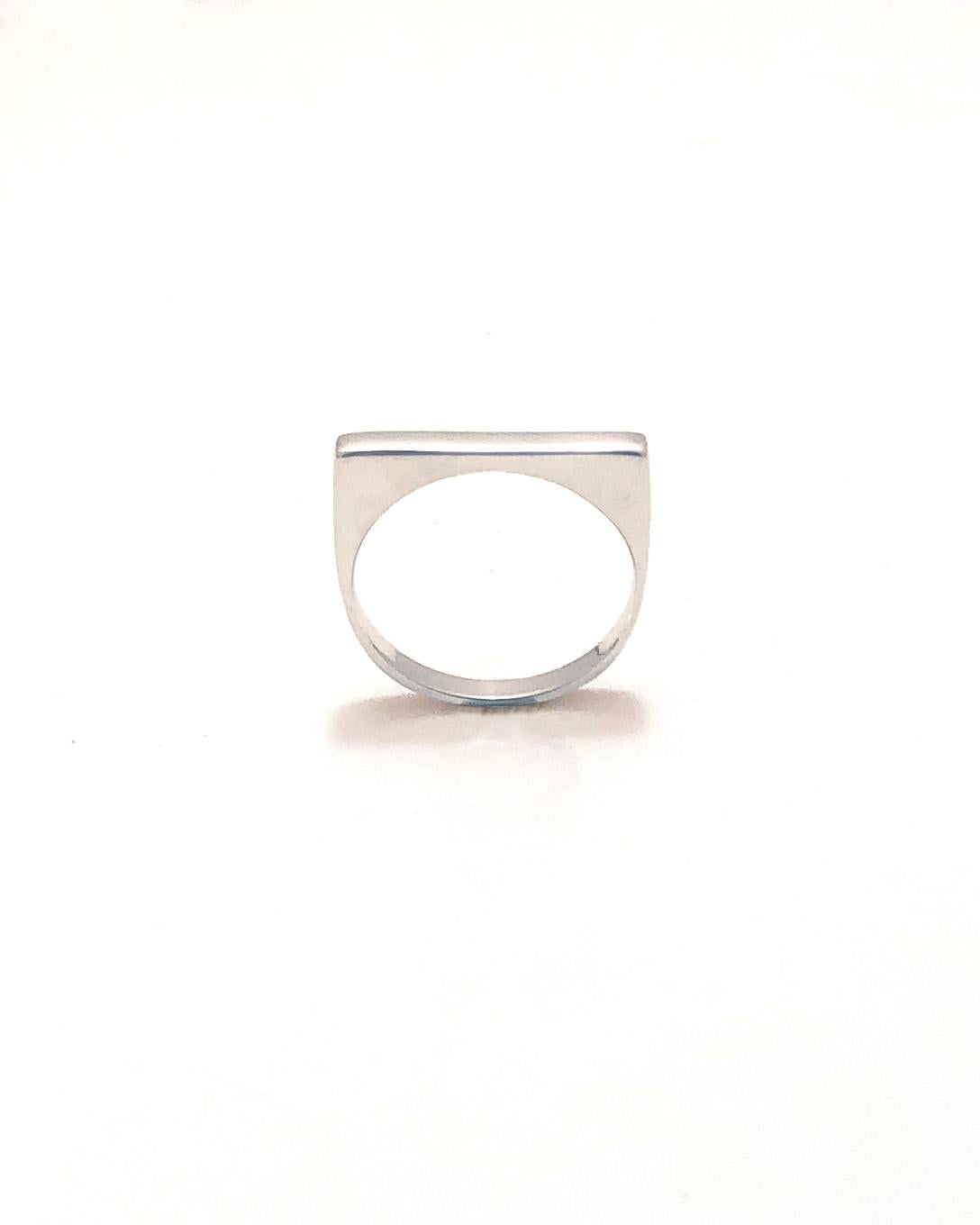 For Sale:  'Small Block' Sterling Silver Stackable Ring by Emerging Designer Brenna Colvin 3
