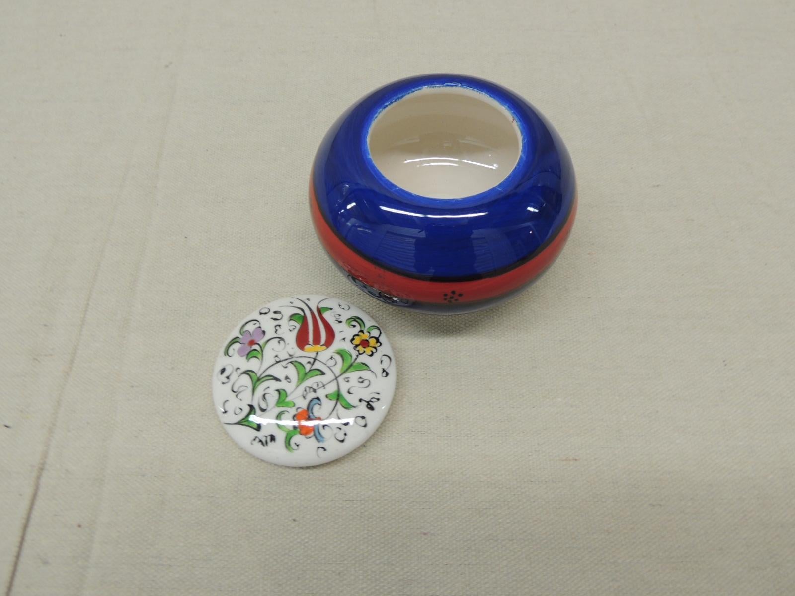 Moorish Small Blue and Red Floral Decorative Box