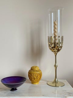 Small Blue and Red Stoneware Bowl by Sven Wejsfelt, Gustavsberg, Sweden, 1986