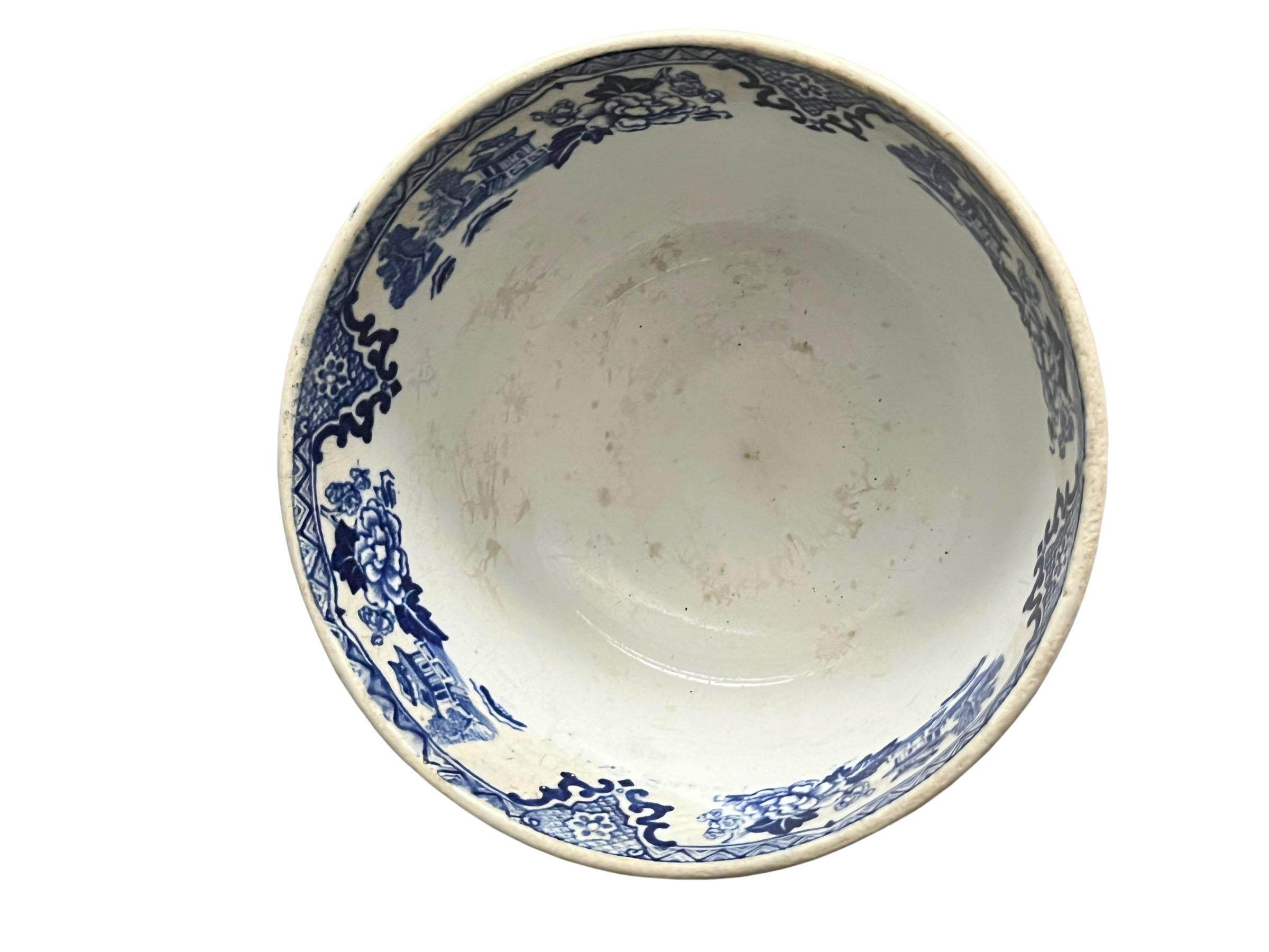 English Small Blue and White Ironstone Bowl  For Sale