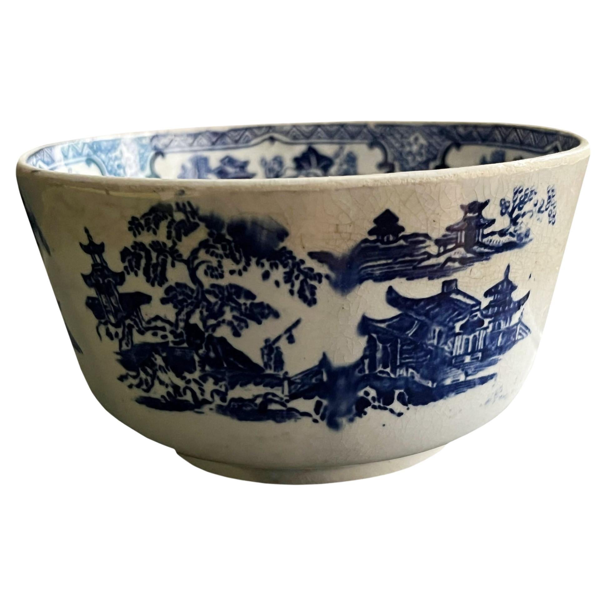 Small Blue and White Ironstone Bowl  For Sale