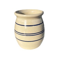 Small Blue Ceramic Crock Vase or Planter by Kenneth Wingo for Marshall Pottery