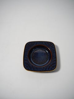 Small Blue Ceramic Platter / Ashtray by Carl-Harry Stålhane, Sweden 1960s