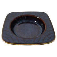 Small Blue Ceramic Platter / Ashtray by Carl-Harry Stålhane, Sweden 1960s