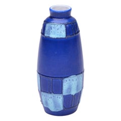 Small Blue Ceramic Vase by Strehla Keramik, 1950s