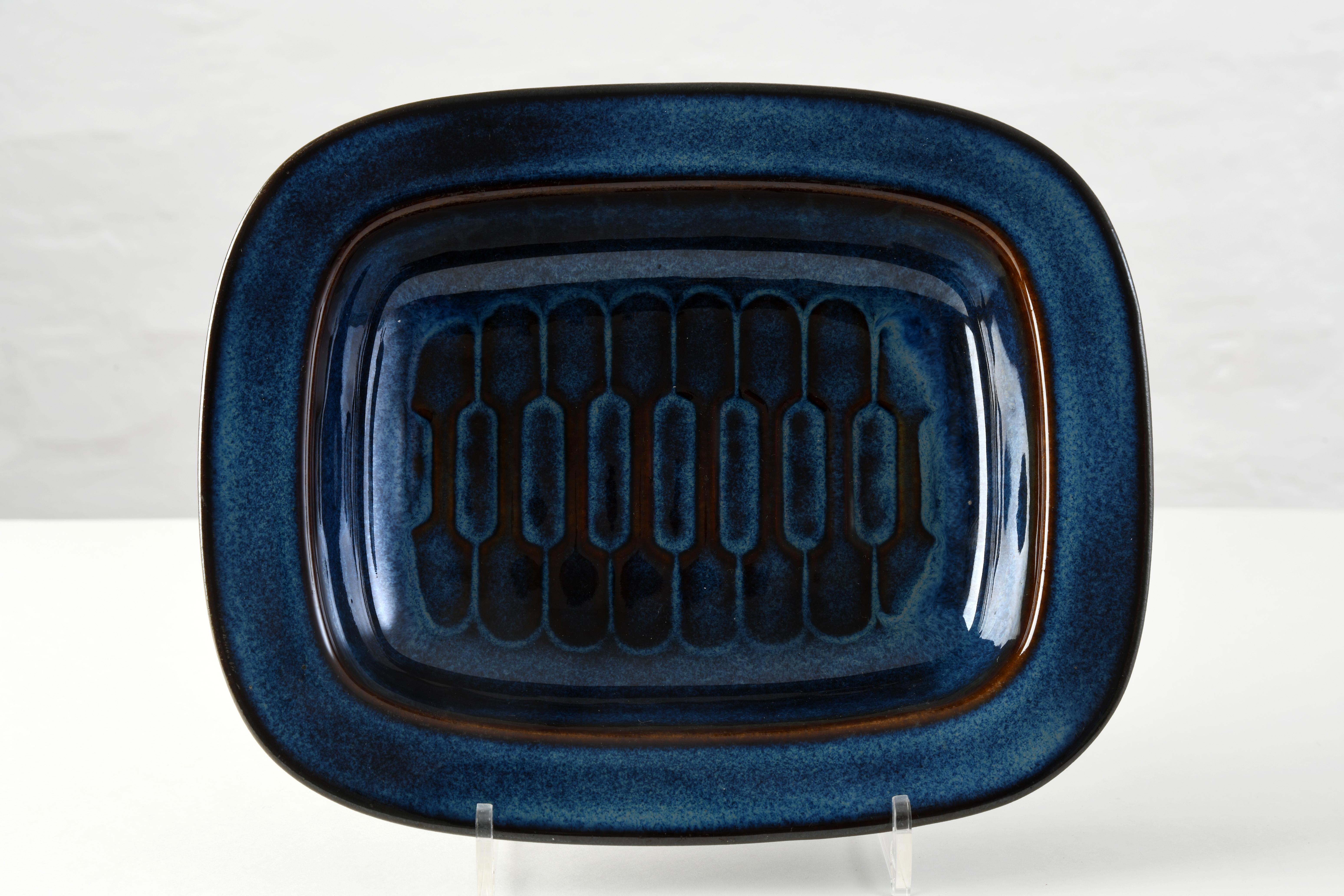 Kleine blaue Schale vintage Keramik von Einar Johansen für Soholm Dänemark 1960er Jahre (Skandinavische Moderne) im Angebot
