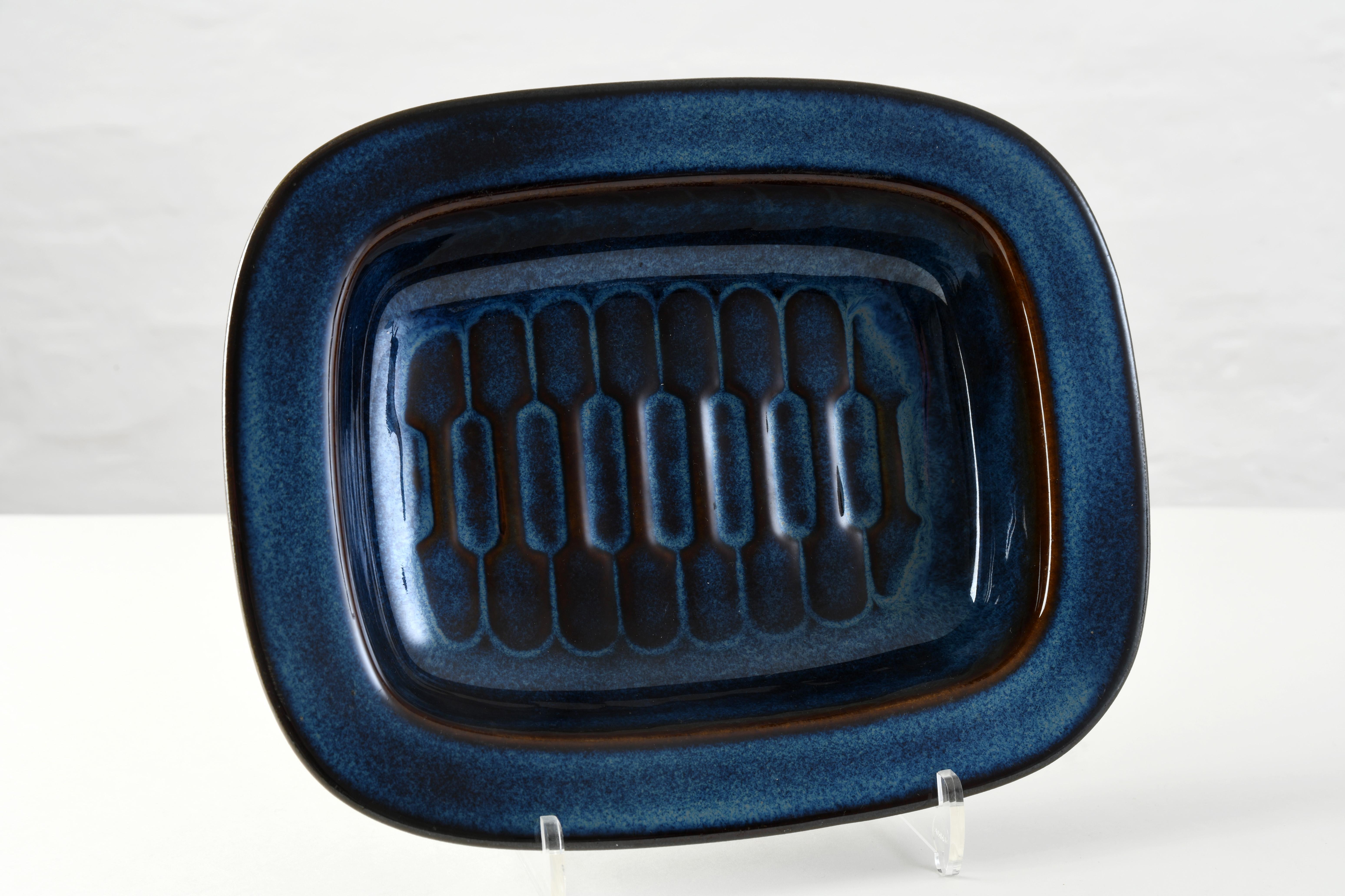 Kleine blaue Schale vintage Keramik von Einar Johansen für Soholm Dänemark 1960er Jahre (Dänisch) im Angebot