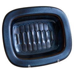 Small blue dish vintage ceramic by Einar Johansen for Soholm Denmark 1960s