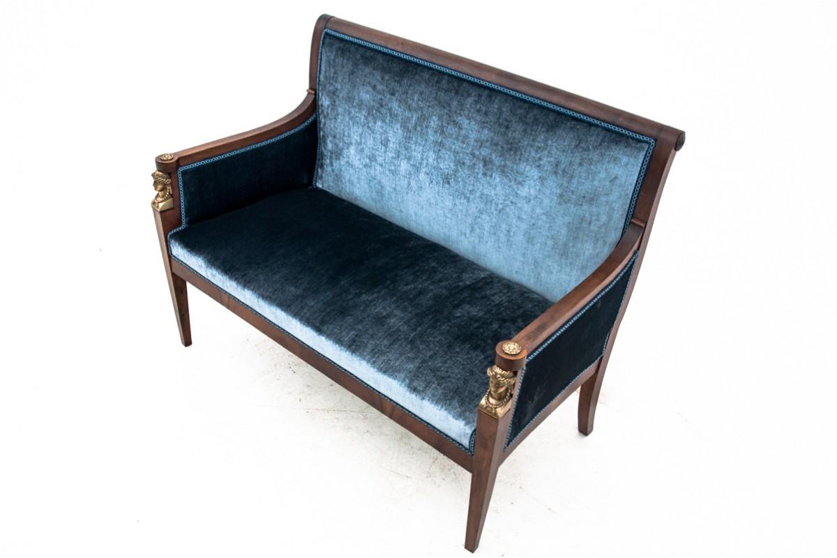 Small Blue Empire Sofa, France, circa 1880 3
