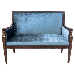 Small Blue Empire Sofa, France, circa 1880