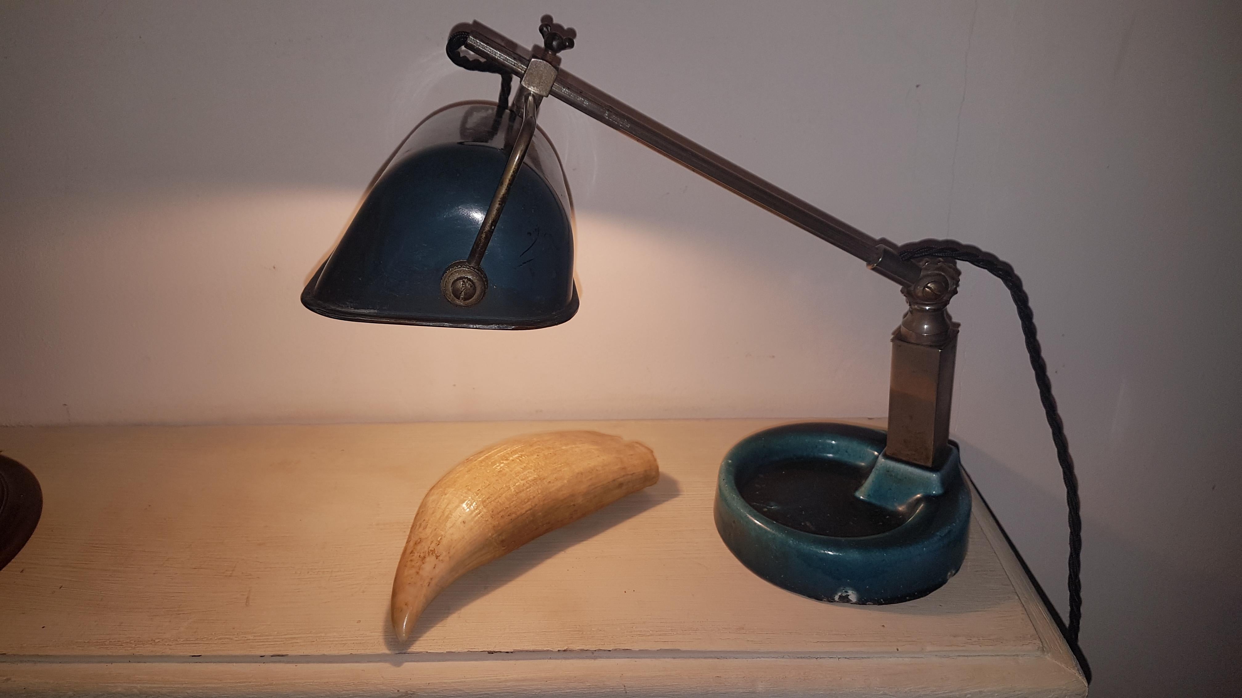 blue bankers lamp