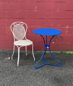 Small Blue French Iron Bistro Table