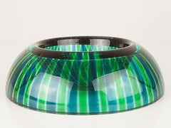Small blue & green Murano Glass ashtray by Lino Tagliapietra for Emmetre, 1980s