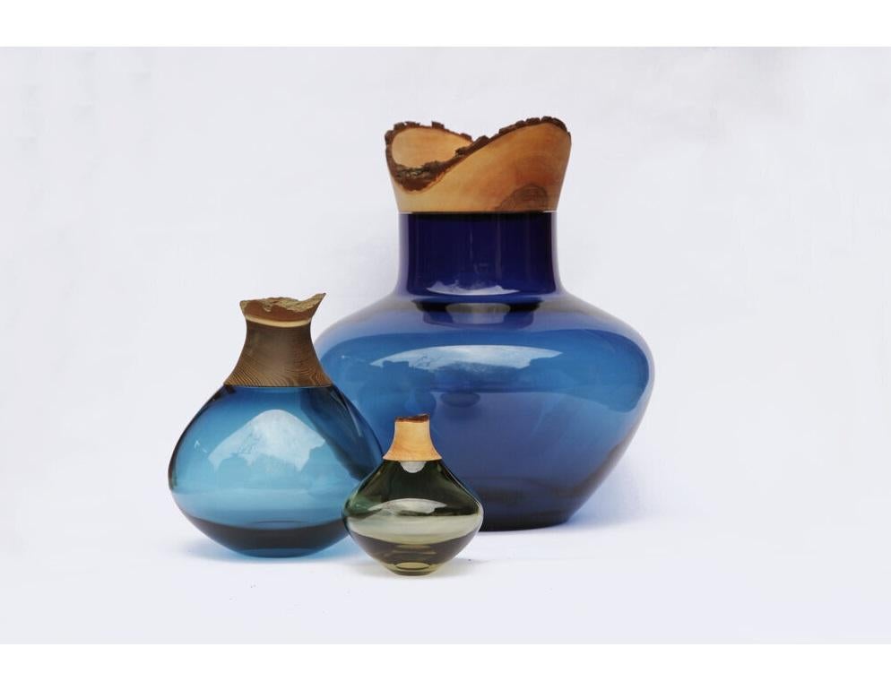 Organico moderno Piccolo vaso impilabile Pisara Blue Green, Pia Wüstenberg in vendita