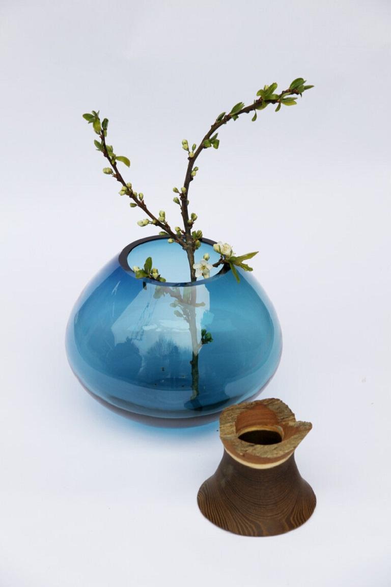 Other Small Blue Green Pisara Stacking Vessel, Pia Wüstenberg For Sale