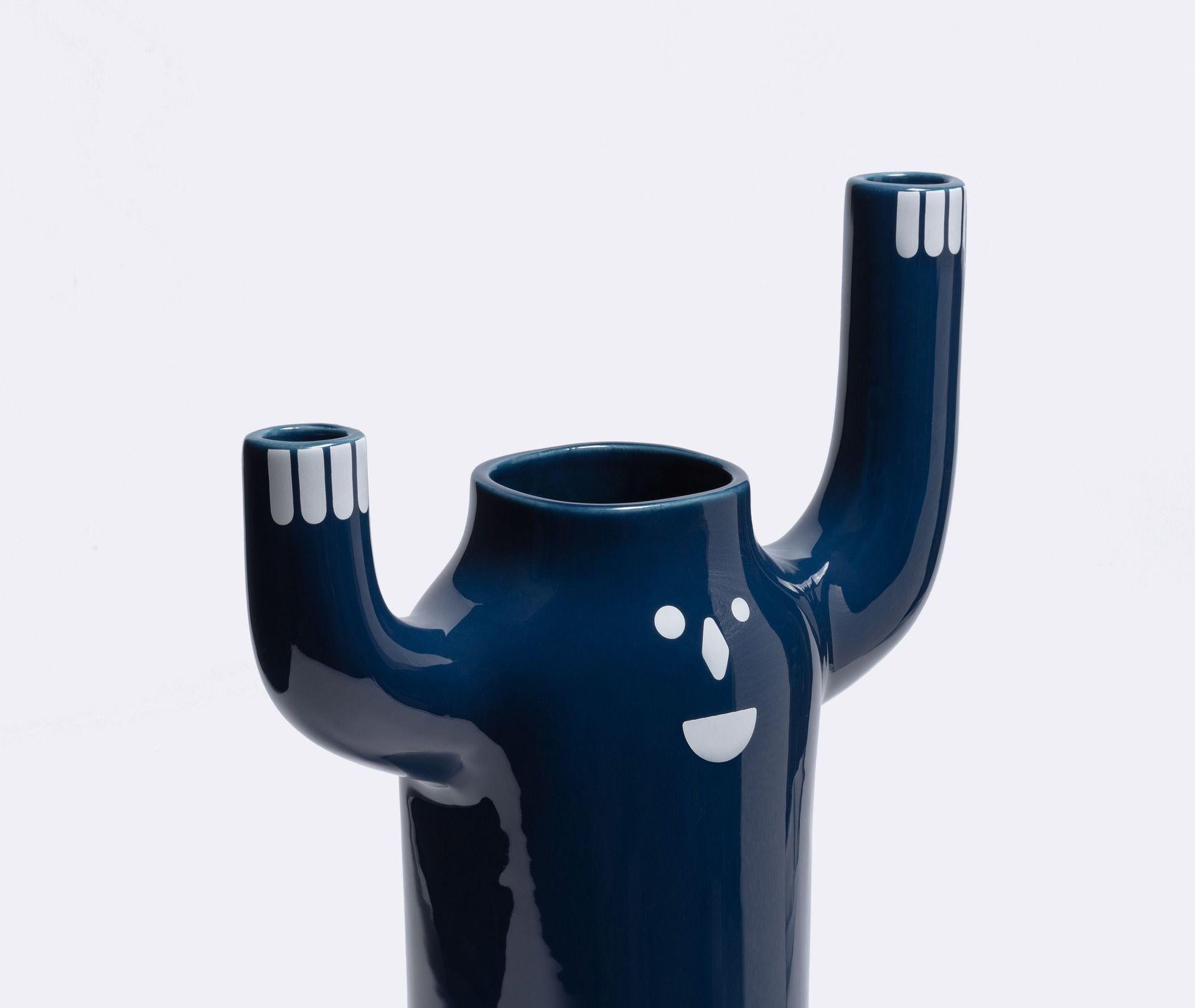 Spanish Small Blue Happy Susto Vase by Jaime Hayon For Sale