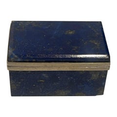 Kleine blaue Lapislazuli-Pillen- oder Schmuckschatulle