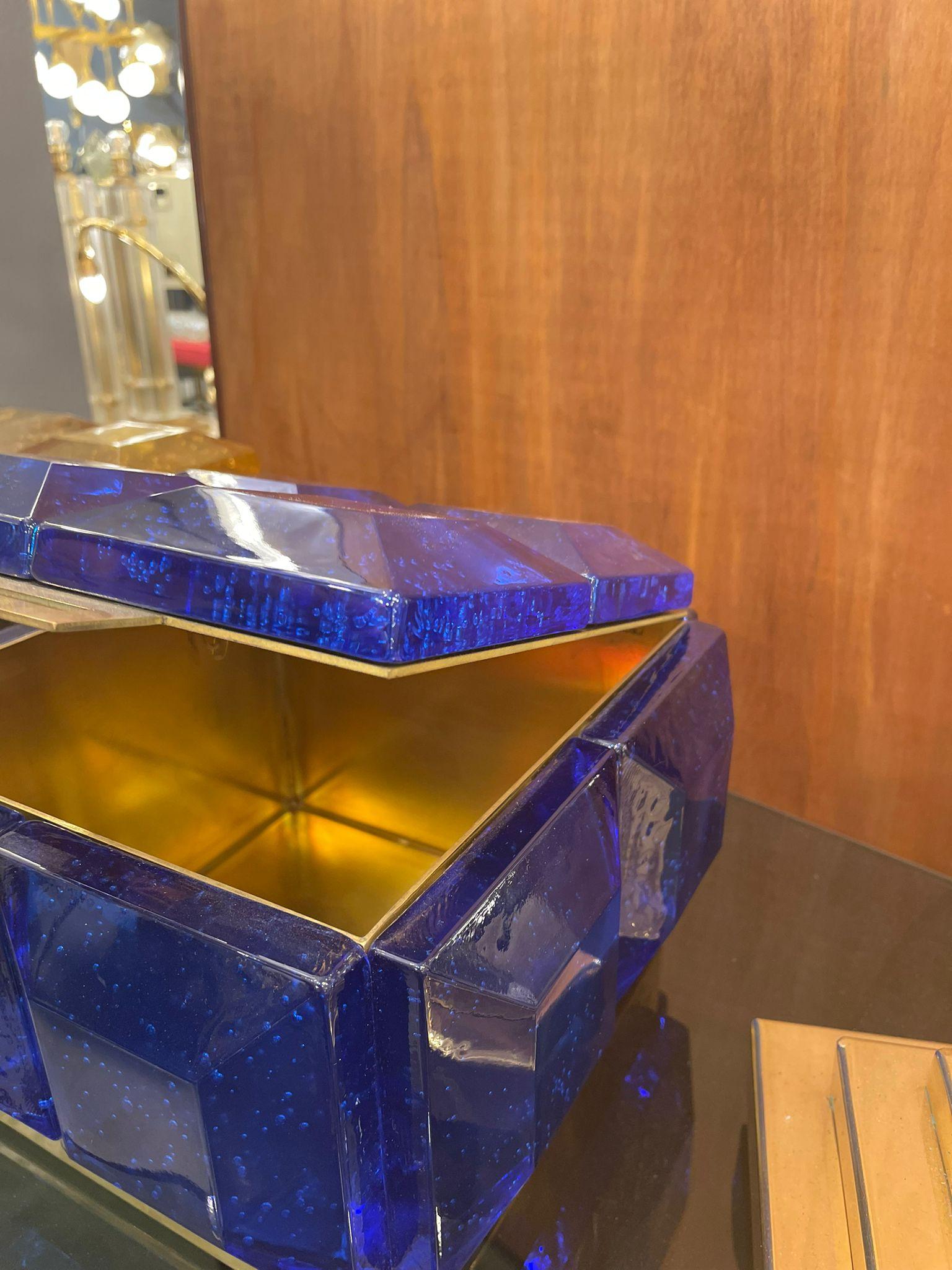 Small Blue Murano Glass Box 1