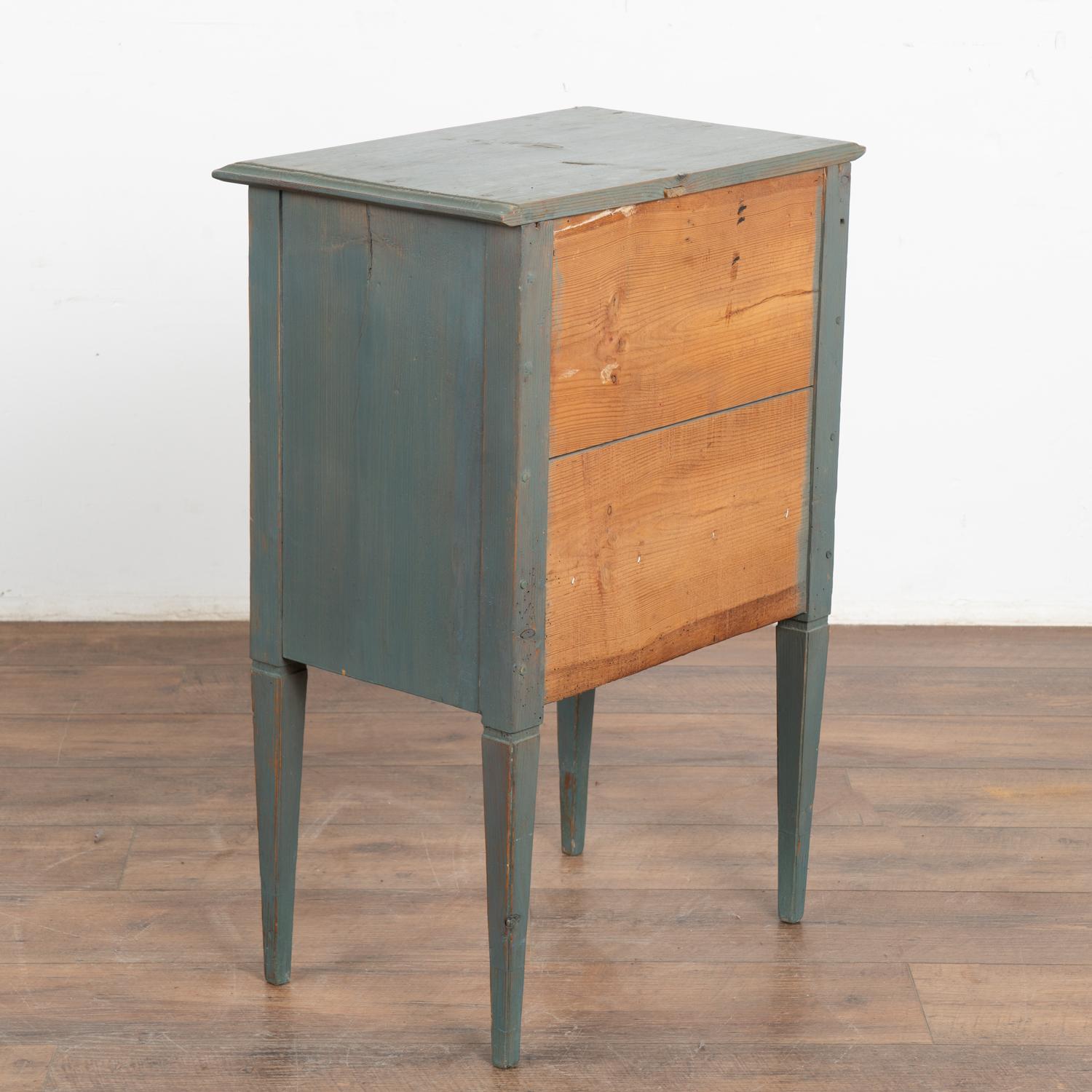 Small Blue Pine Cabinet Nightstand, Sweden circa 1880 3