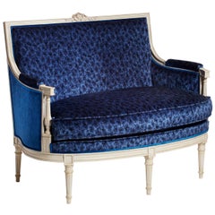 Small Blue Sofa Louis XVI