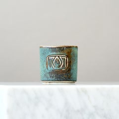 Piccolo vaso in gres blu di Gunnar Nylund per Rorstrand, Svezia, anni 1950.