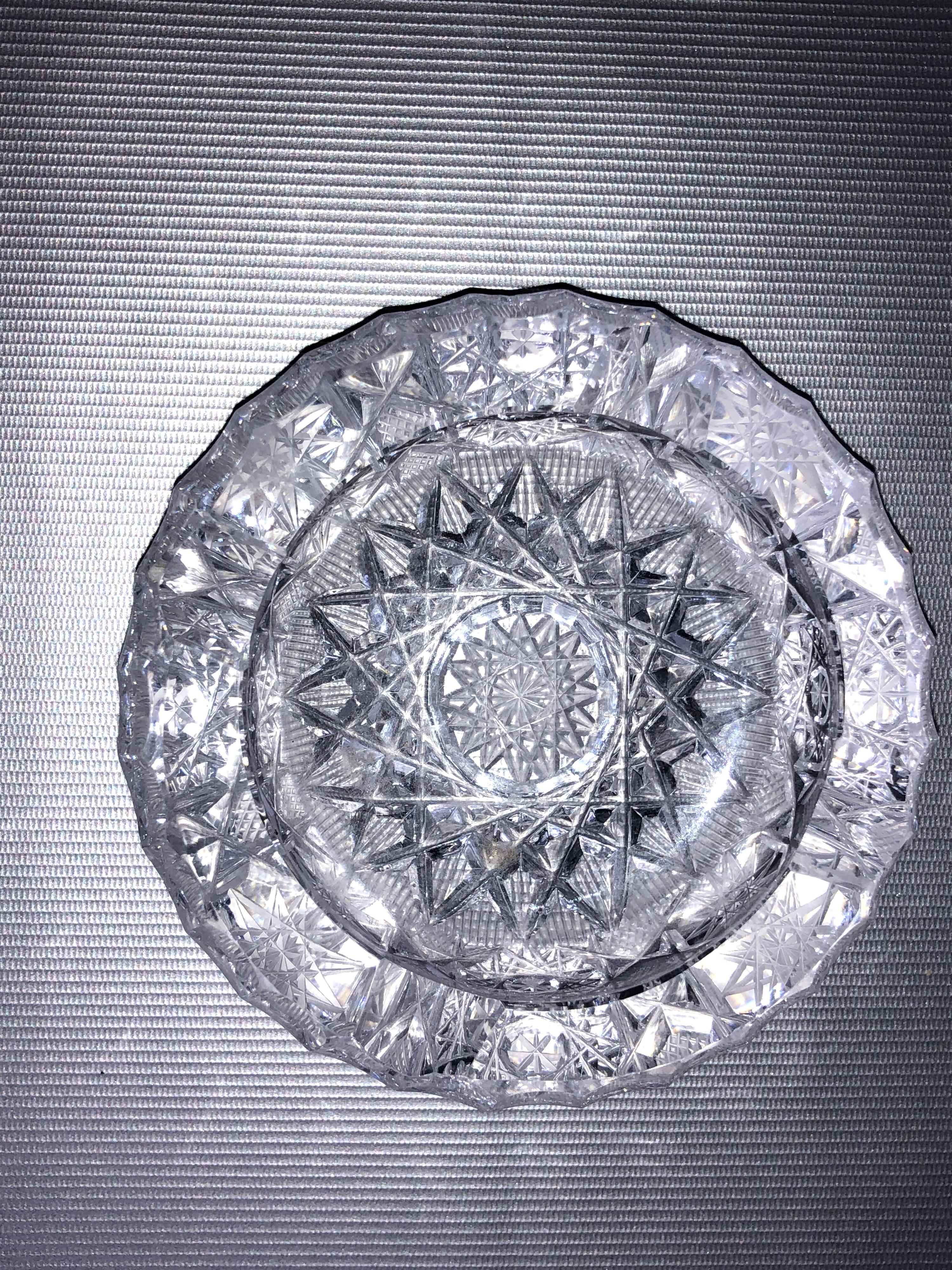 German Small Bohemian Crystal Ashtray