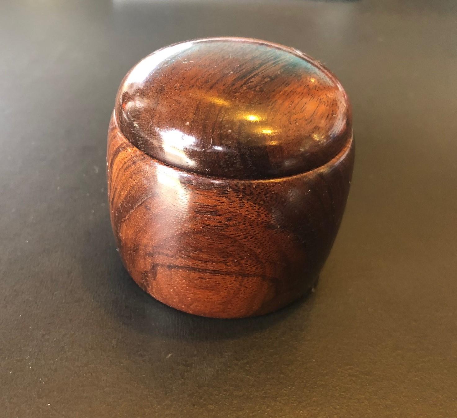 Wood Small Bonewood Hand-Carved Box with Lid by Richard Thoday For Sale