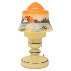 piccola lampada da tavolo in vetro Boudoir  pittura interna anni '50