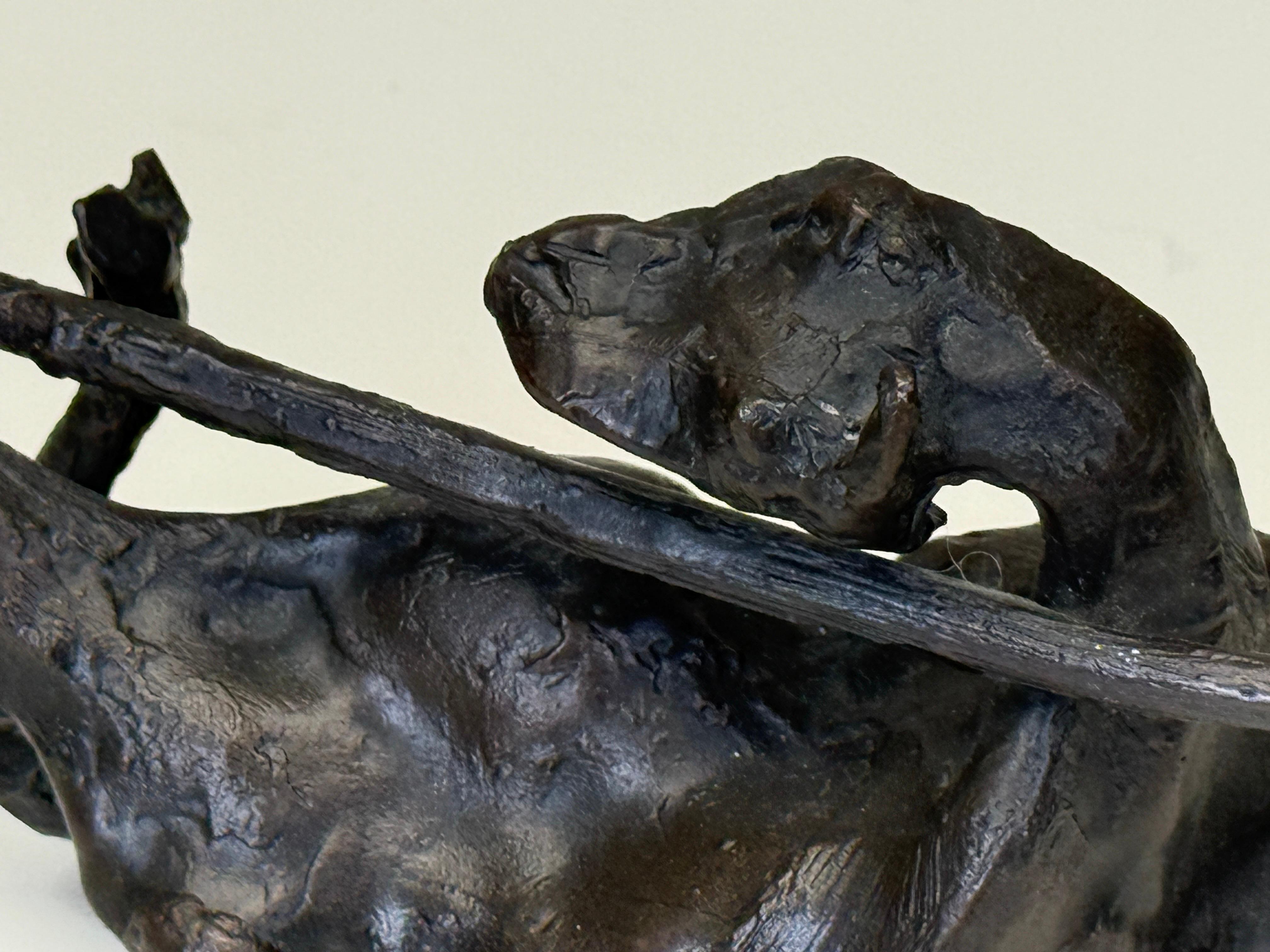 Moulage Petite chèvre ligotée en bronze par Jack Zajak en vente