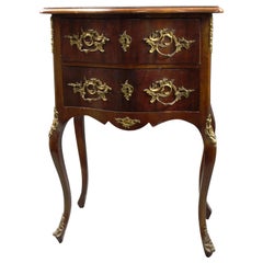 Small Bow Fronted Victorian Walnut Chest of Drawers