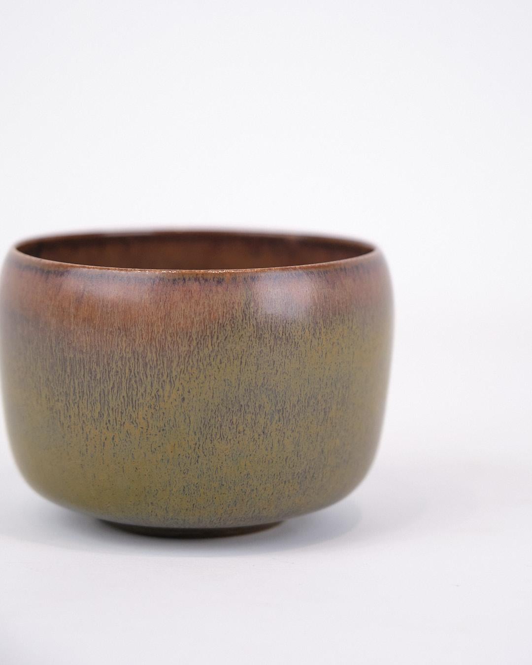 Danese Ciotola piccola Model No. 25 in vetro e gres marrone di Eva Staehr-Nielsen in vendita