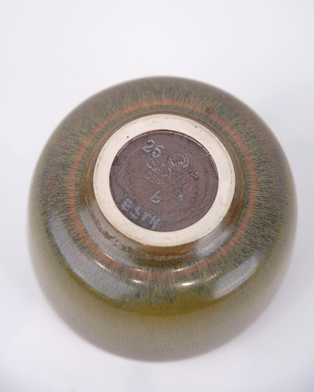 Ciotola piccola Model No. 25 in vetro e gres marrone di Eva Staehr-Nielsen In condizioni buone in vendita a Lejre, DK