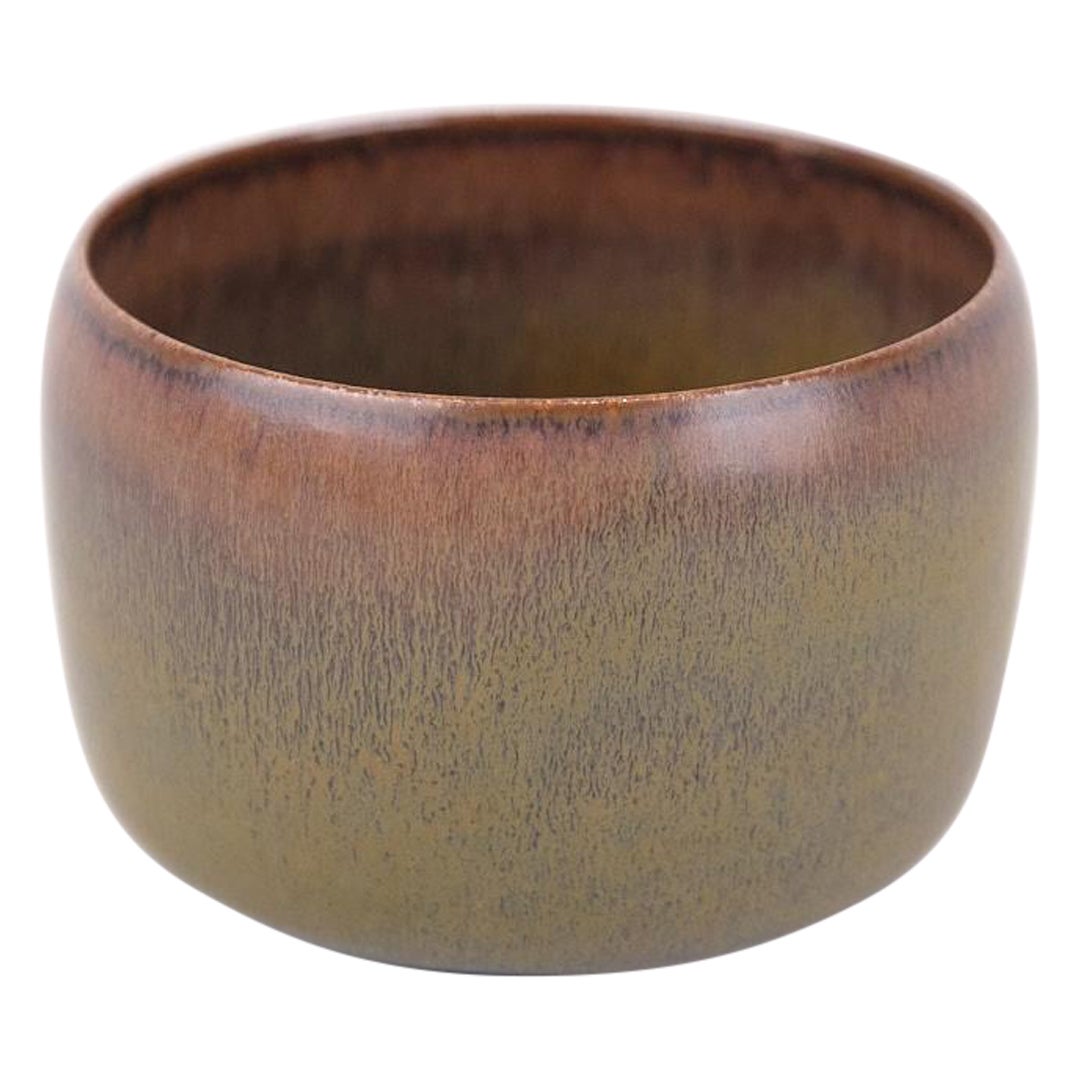 Ciotola piccola Model No. 25 in vetro e gres marrone di Eva Staehr-Nielsen in vendita