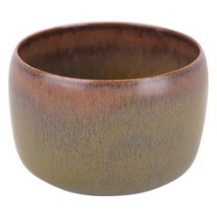 Small Bowl Model No.25 In Brownish Glass & Stoneware By Eva Staehr-Nielsen