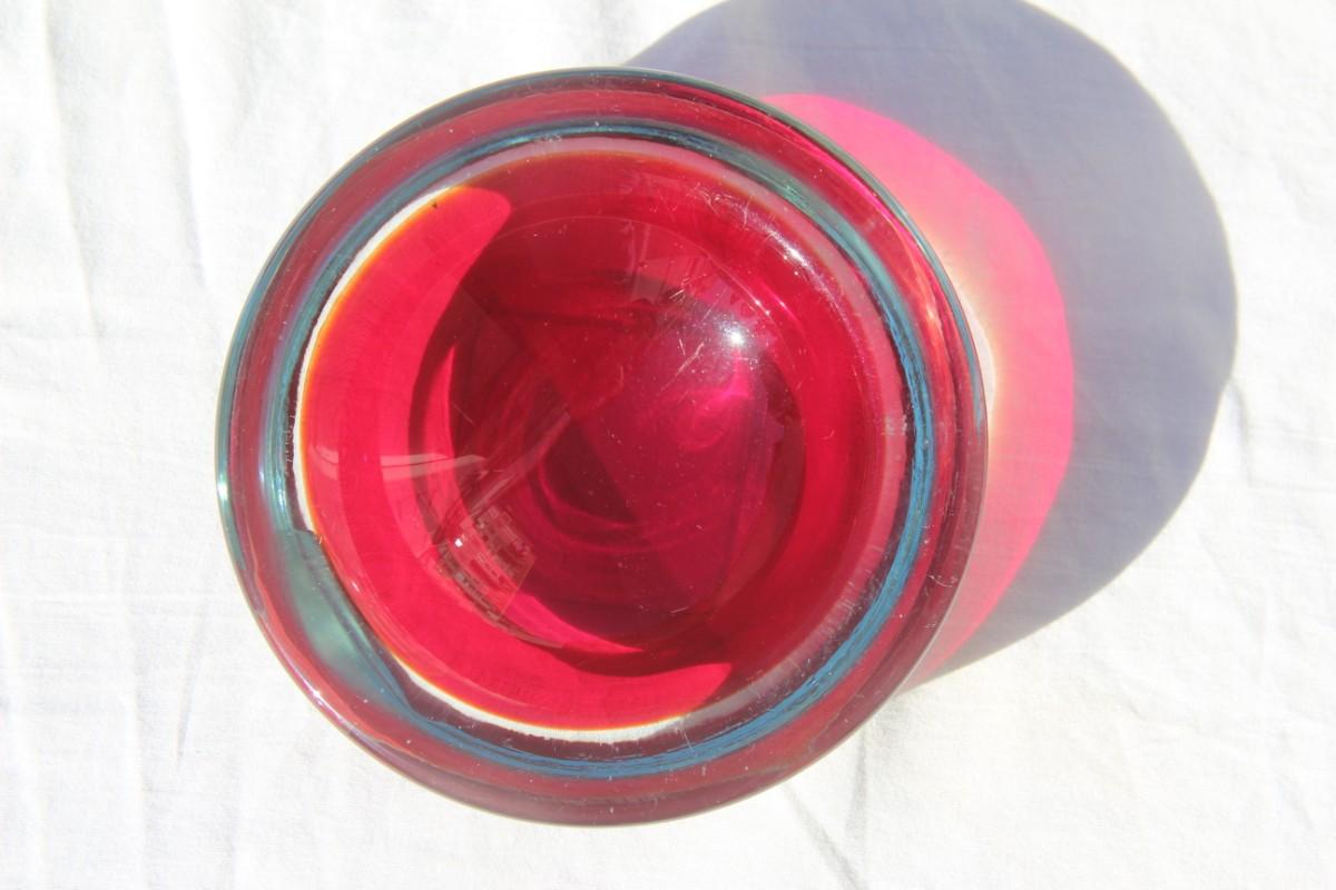 Rote Schale aus Murano-Kunstglas im Seguso-Design, 1960er Jahre (Moderne der Mitte des Jahrhunderts) im Angebot