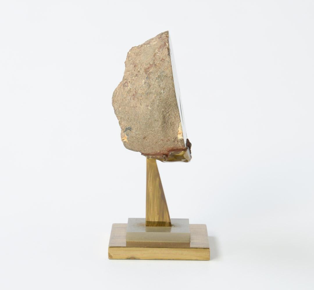 Modern Small Brass & Agate Sculpture Inspired by Willy Daro, 1970s