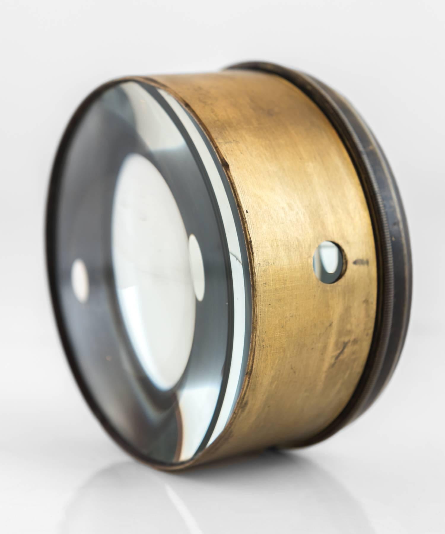 Small Brass and Glass Magnifying Lens, circa 1910 3