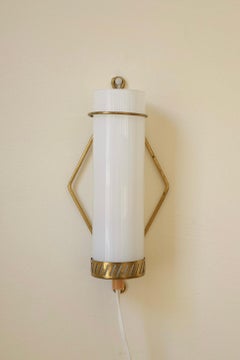 Small Brass and Glass Wall Scone by Maria Lindeman, Finland