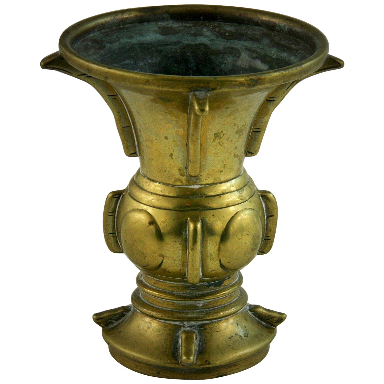 Japanese Brass Butsuga Butsudan Flower Vase/Incense Burner For Sale