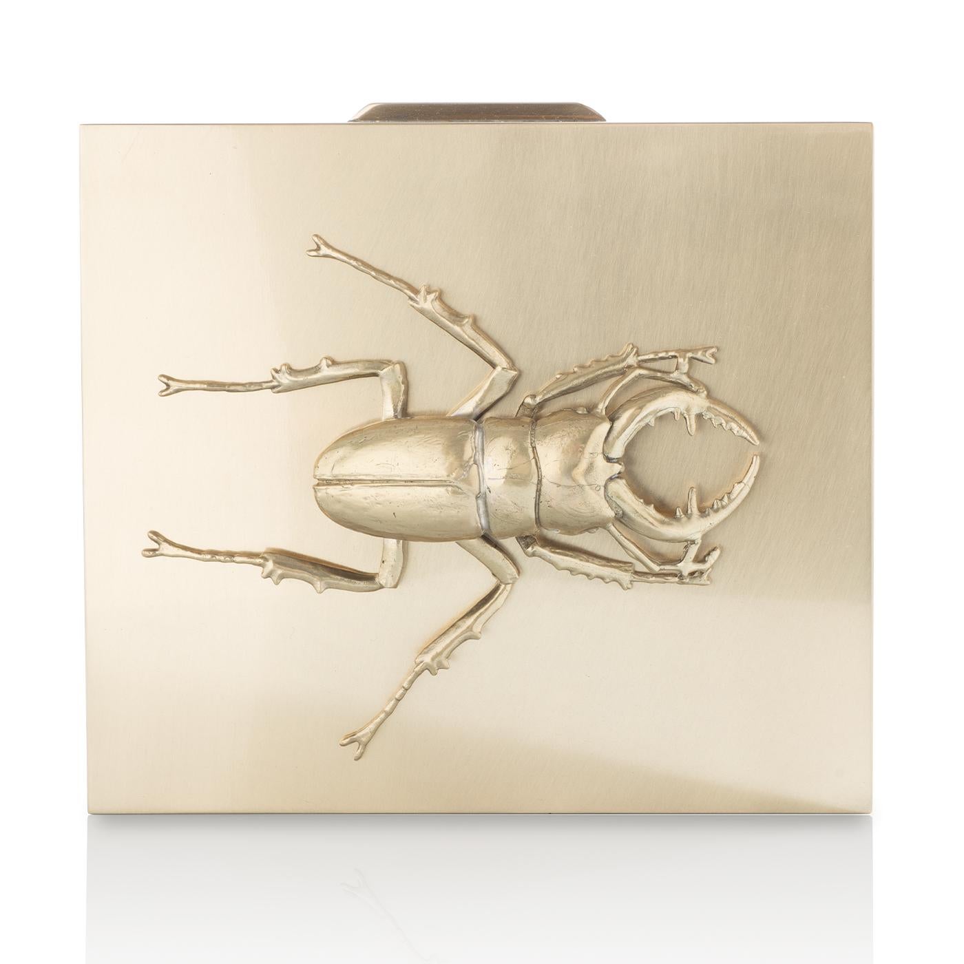 Modern Small Brass Beetle Secret Box For Sale