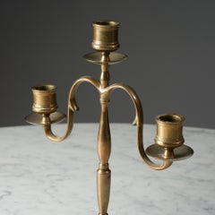 Small Brass Candelabra by Paavo Tynell for Taito Oy, 1920s