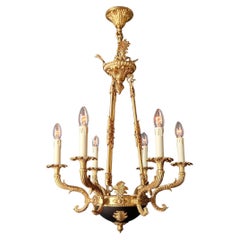 Small Brass Empire Chandelier Lustre Lamp Antique Gold New Design