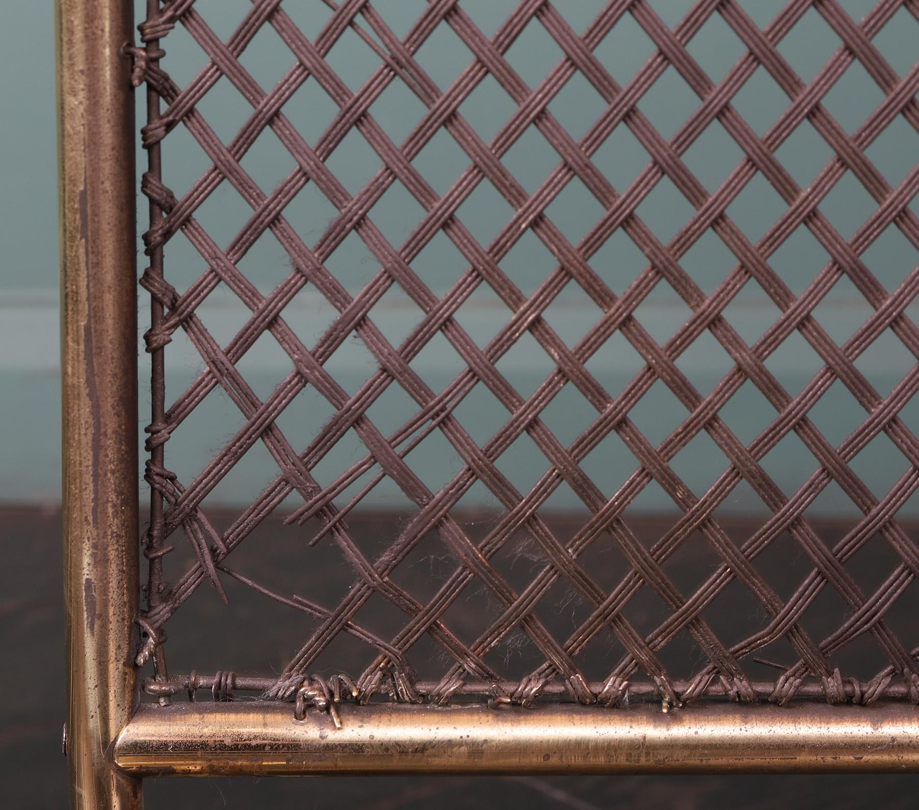 Polished Small Brass Fire Screen