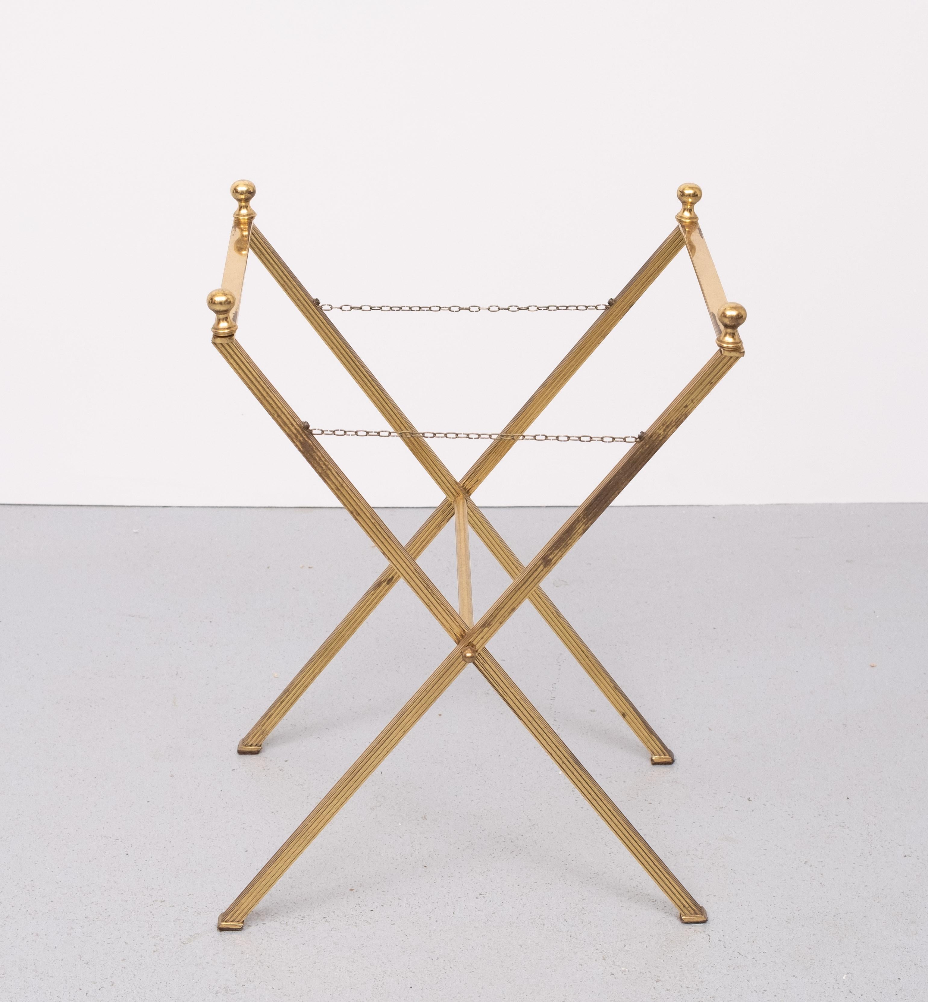 Fin du 20e siècle petit  Table de service pliante en laiton 1970 France en vente