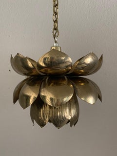 Small Brass Lotus Pendant by Feldman