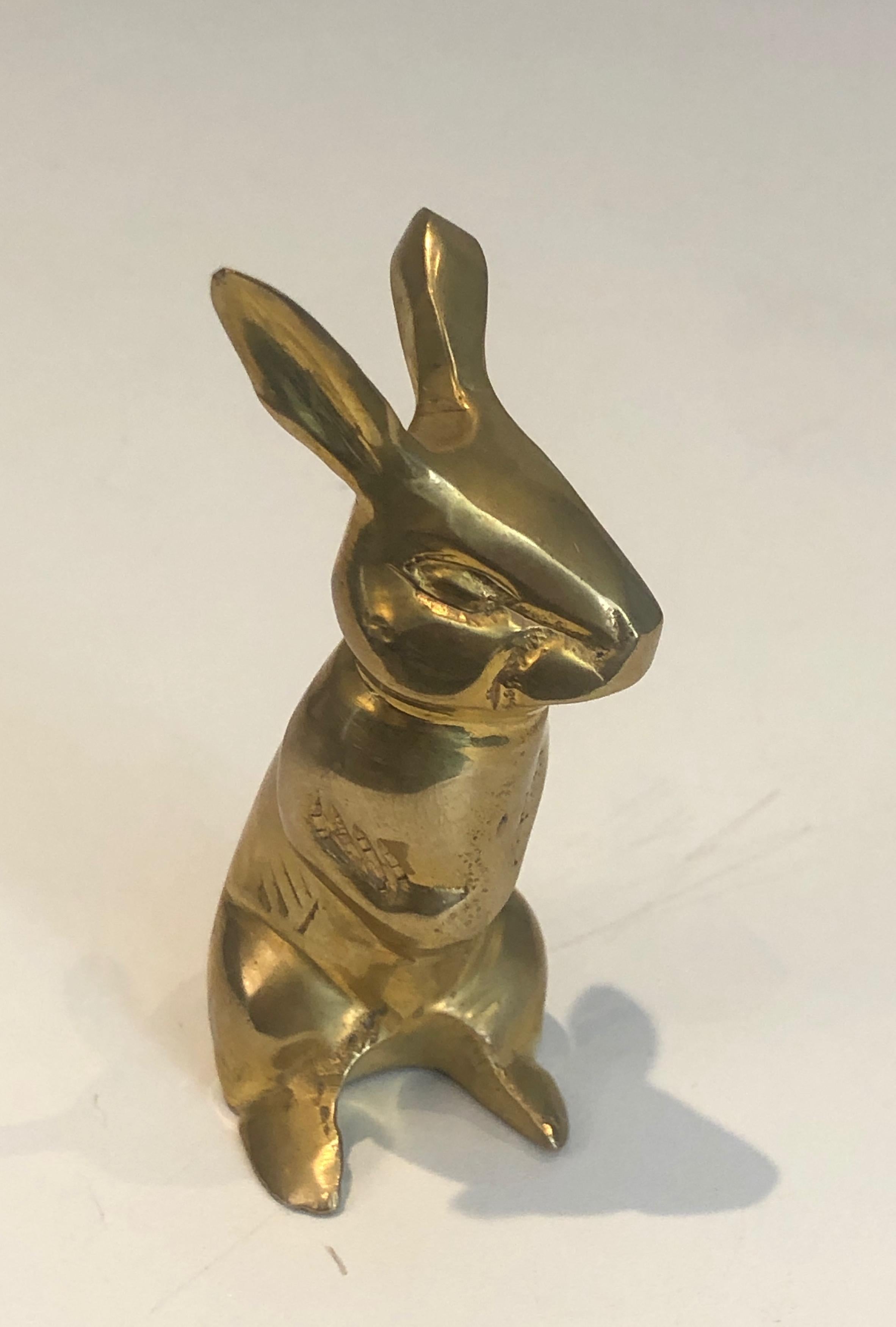 Small Brass Rabbit Sculpture, French, Circa 1970 4