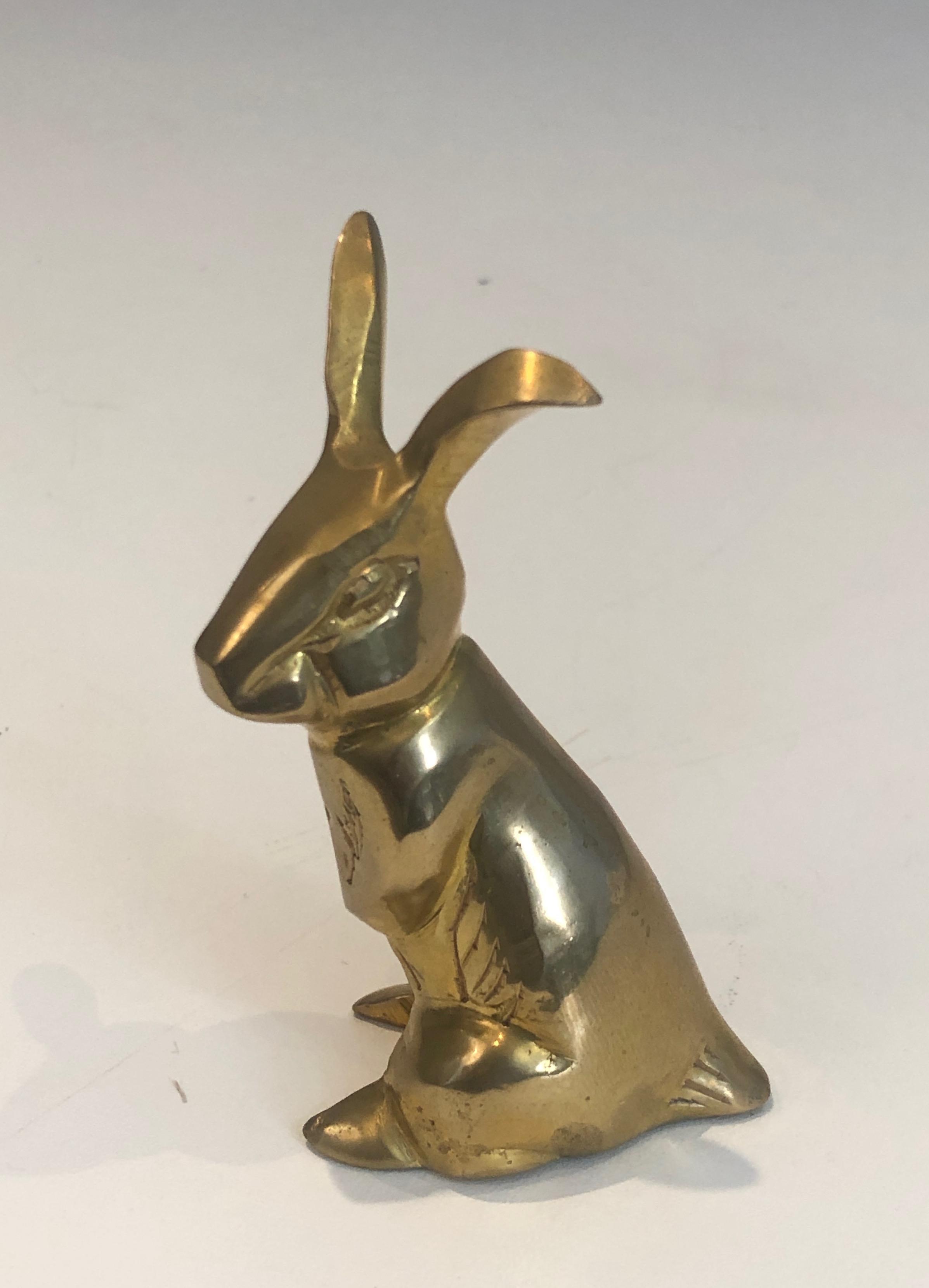 Small Brass Rabbit Sculpture, French, Circa 1970 2